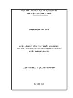 Quản lý hoạt động phát triển nhận thức cho trẻ 5  6 tuổi ở các trường mầm non tư thục quận Hà Đông, Hà Nội