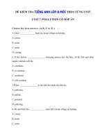 Tải Bài tập Unit 7 lớp 8 Pollution có đáp án - Tiếng Anh lớp 8 Unit 7 Pollution| Bài tập Unit 7 SGK tiếng Anh lớp 8 mới có đáp án