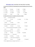 Tải Đề thi giữa học kì 2 lớp 7 môn Tiếng Anh trường THCS Tam Hưng, Hà Nội - Đề kiểm tra giữa học kỳ 2 lớp 7 môn tiếng Anh có đáp án