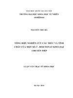 Tổng hợp nghiên cứu cấu trúc và tính chất của một số β Đixetonat kim loại chuyển tiếp