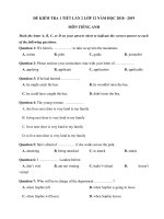 Tải Đề kiểm tra 1 tiết lần 2 Tiếng Anh lớp 12 chương trình mới năm học 2018 - 2019 - Kiểm tra môn Tiếng Anh lớp 12 có đáp án