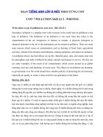 Tải Write about one type of pollution in your area - Tiếng Anh 8 Unit 7 Pollution Skills 2 Writing| Viết về 1 loại ô nhiễm bằng tiếng Anh lớp 8