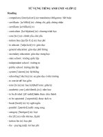 Tải Từ vựng Tiếng Anh lớp 12 Unit 4: School Education System hệ 7 năm - Ôn tập Tiếng Anh lớp 12 từng Unit