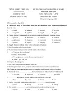 Tải Đề thi chọn học sinh giỏi cấp huyện môn Tiếng Anh lớp 8 Phòng GD-ĐT Triệu Sơn, Thanh Hóa năm học 2013 - 2014 - Đề thi học sinh giỏi môn Tiếng Anh lớp 8 có đáp án