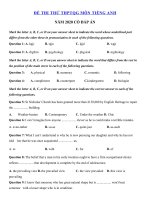 Tải Đề ôn thi THPT Quốc Gia môn tiếng Anh năm 2020 số 4 - Đề thi THPT Quốc gia 2020 môn Anh có đáp án