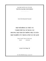Một mô hình cấu trúc về ý định tiếp tục sử dụng các phương tiện truyền thông trực tuyến một nghiên cứu trong lĩnh vực du lịch 