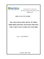 Mua bán hàng hóa quốc tế theo hiệp định thương mại song phương giữa việt nam và hoa kỳ năm 2000 