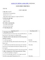 Tải Giáo án Tiếng Anh lớp 2 Tuần 18 sách First Friends 2 - Giáo án môn tiếng Anh lớp 2 theo tuần