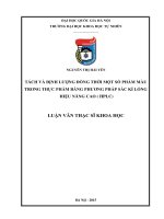 Tách và định lượng đồng thời một số phẩm màu trong thực phẩm bằng phương pháp sắc kí lỏng hiệu năng cao HPLC