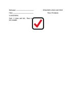 Tải Đề ôn thi học kì 2 lớp 3 môn tiếng Anh có file nghe + đáp án (Số 4) - Đề thi học kì 2 lớp 3 môn tiếng Anh