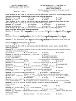 Tải Đề thi học kỳ 1 môn tiếng Anh lớp 12 trường THPT Hàn Thuyên, Bắc Ninh năm học 2016 - 2017 có đáp án - Đề kiểm tra cuối kì 1 môn tiếng Anh lớp 12 có đáp án