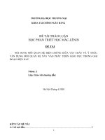 PHÂN TÍCH MỐI QUAN HỆ BIỆN CHỨNG GIỮA VẬT CHẤT VÀ Ý THỨC TRONG TRIẾT HỌC MÁCLÊNIN