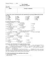 Tải Đề kiểm tra 1 tiết lớp 7 môn tiếng Anh năm học 2017-2018 có đáp án - Ôn thi học kì 2 môn tiếng Anh lớp 7