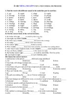 Tải Bài tập tiếng Anh lớp 9 Chương trình mới Unit 3 (1) - Ôn tập Tiếng Anh lớp 9 chương trình mới Unit 3: Teen stress and pressure