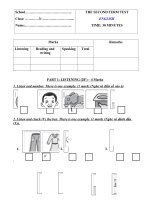 Tải Đề ôn thi học kì 2 lớp 3 môn tiếng Anh (Số 1) - Đề thi học kì 2 lớp 3 môn tiếng Anh