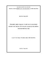 Tìm hiểu hiện trạng và đề xuất giải pháp hành vi sử dụng túi nylon tại quận Hà Đông thành phố Hà Nội