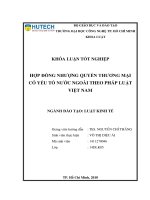 Hợp đồng nhượng quyền thương mại có yếu tố nước ngoài theo pháp luật việt nam 