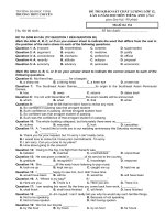 De thi thu Dai hoc mon Anh va dap an