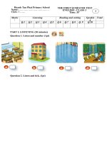 Tải Đề thi học kỳ 1 môn tiếng Anh lớp 3 trường Tiểu học Huỳnh Tấn Phát, Đồng Nai năm học 2015 - 2016 - Đề thi cuối kì 1 môn tiếng Anh lớp 3 có file nghe