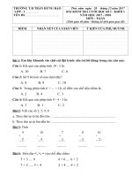 De thi Tieng Viet  Toan cuoi ki I  Lop 1 De chinh thuc