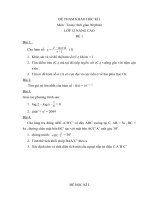 6 DE THAM KHAO HOC KI I  Mon  Toan LOP 12 NANG CAO