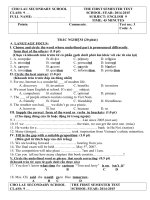 Tải Đề thi học kì 1 môn Tiếng Anh lớp 9 trường THCS Chợ Lầu, Bình Thuận năm 2014 - 2015 - Đề kiểm tra học kì 1 môn Tiếng Anh lớp 9 có đáp án