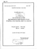 So sánh hoạt độ methemoglobin reductase ở hồng cầu người, thỏ và chuột 