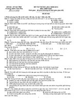 De thi thu Dai hoc Mon Sinh va dap an