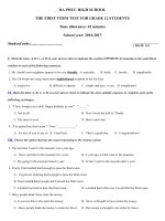 Tải Đề thi học kỳ 1 môn tiếng Anh lớp 12 trường THPT Đa Phúc, Hà Nội năm học 2016 - 2017 có đáp án - Đề kiêm tra cuối kì 1 môn tiếng Anh lớp 12 có đáp án