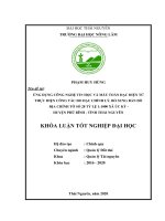 Ứng dụng công nghệ tin học và máy toàn đạc điện tử thực hiện công tác đo đạc chỉnh lý, bổ sung bản đồ địa chính tờ số 28 tỷ lệ 1 1000 xã úc kỳ, huyện phú bình, tỉnh thái nguyên 