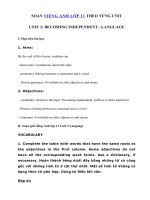 Tải Unit 3 lớp 11 Language - Soạn tiếng Anh 11 Unit 3 Becoming Independent Language đầy đủ nhất