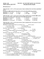 Tải Đề thi thử THPT Quốc gia môn Tiếng Anh trường THPT Mỹ Quí, Đồng Tháp năm 2015 - Đề thi thử Đại học môn Tiếng Anh có đáp án