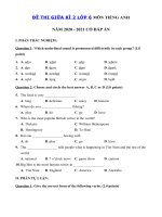 Tải Tổng hợp bài tập Tiếng Anh 6 mới Unit 7, 8, 9 - Review 3 - Ôn thi tiếng Anh lớp 6 giữa kì 2 có đáp án