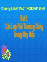 Bai 1 Cac loai vai thuong dung trong may mac