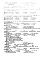 Tải Đề thi thử THPT Quốc gia môn Tiếng Anh trường THPT Lấp Vò 2, Đồng Tháp năm 2015 - Đề thi thử đại học môn Tiếng Anh có đáp án