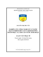Nghiên cứu công nghệ xử lý nước mặt ô nhiễm hữu cơ và dinh dưỡng nhằm phục vụ cho cấp nước sinh hoạt 