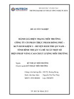 Đánh giá hiện trạng môi trường cty CP thực phẩm hồng phú KCN hàm kiệm 1 huyện hàm thuận nam tỉnh bình thuận và đề xuất một số biện pháp nâng cao chất lượng mội trường 