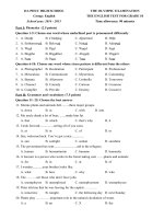 Tải Đề thi Olympic môn Tiếng Anh lớp 10 trường THPT Đa Phúc, Hà Nội năm 2014 - 2015 - Đề thi Olympic Tiếng Anh cấp trường lớp 10 có đáp án