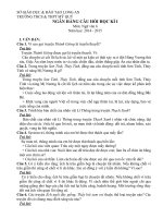 Ngân hàng đề Kiểm Tra Học Kì I 2014-2015