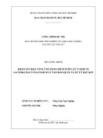 Khảo sát khả năng ứng dụng dịch nuôi cấy vi khuẩn lactobacillus plantarum l5 vào bảo quản và xử lý hạt bắp 