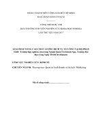 Giải pháp nâng cao chất lượng dịch vụ ăn uống tại bộ phận fvàb trường hợp nghiên cứu trong ngành quản trị khách sạn trường đại học công nghệ TP HCM hutech 