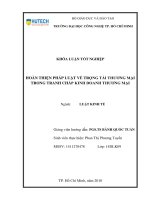 Hoàn thiện pháp luật về trọng tài thương mại trong tranh chấp kinh doanh thương mại 