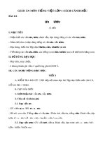 Giáo án môn Tiếng Việt lớp 1 sách Cánh Diều - Bài 112: ưu ươu