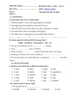 Tải Kiểm tra 1 tiết lần 4 học kì 2 môn Tiếng Anh lớp 6 chương trình mới - Ôn thi học kì 2 lớp 6 môn tiếng Anh