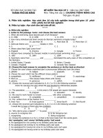 DE KIEM TRA HOC KY I  Nam hoc 20072008 Mon Tieng Anh Lop 11 CHUONG TRINH NANG CAO