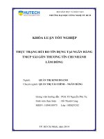 Thực trạng rủi ro tín dụng tại ngân hàng TMCP sài gòn thương tin chi nhánh lâm đồng 