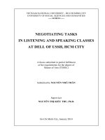 Negotiating tasks in listening and speaking classes at DELL of USSH HCMC 
