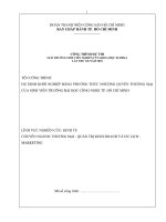 Dự định khởi nghiệp bằng phương thức nhượng quyền thương mại của sinh viên trường đại học công nghệ TP hồ chí minh 