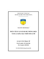 Phân tích vận hành hệ thống điện năng lượng mặt trời nối lưới 