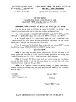 DIEM CHUAN TUYEN SINH VAO LOP 10 NAM HOC 20112012 CUAQUANG NAM